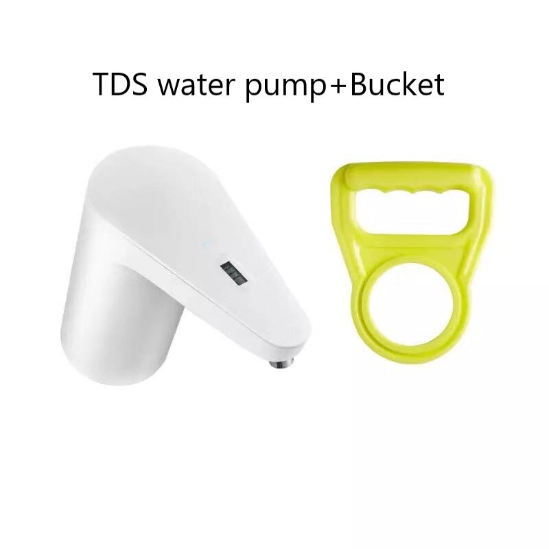 Xiaomi Automatic Rechargeable USB Mini Touch Switch Water Pump Wireless Electric Dispenser with TDS Test Water Pumping Device: TDS pump and bucket