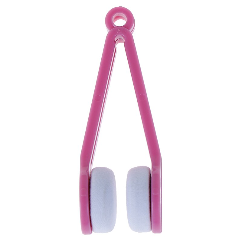Neue 1pc Sonne Glas-brille Pinsel Reinigung Werkzeug Mikrofaser Brille Reiniger Pinsel Reinigung Werkzeug: heiß Rosa