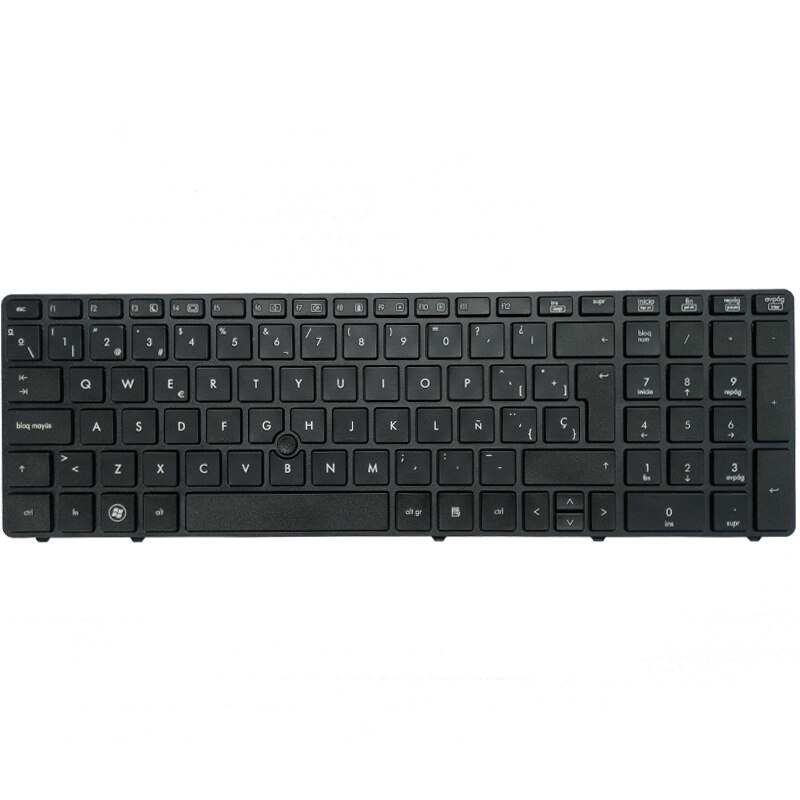 Latin laptop Keyboard for HP EliteBook 8560p 8570P 8560B 6560b 6565b 6560P keyboard With pointing stick with black/silver border