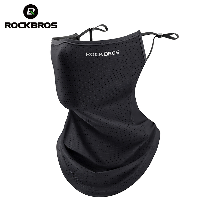 ROCKBROS-mascarilla de seda helada para verano, Anti-UV, cubierta facial de secado rápido, Bandana de protección solar, protección transpirable para el cuello, bufanda para colgar en la oreja