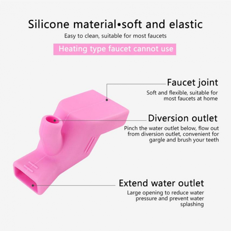 Hochelastische Silikon-Wasserhahn-Extender, Badezimmer-Waschbecken-Befestigung, Kinder-Handwaschzubehör, Wasserhahn-Düse, Küche und Zuhause