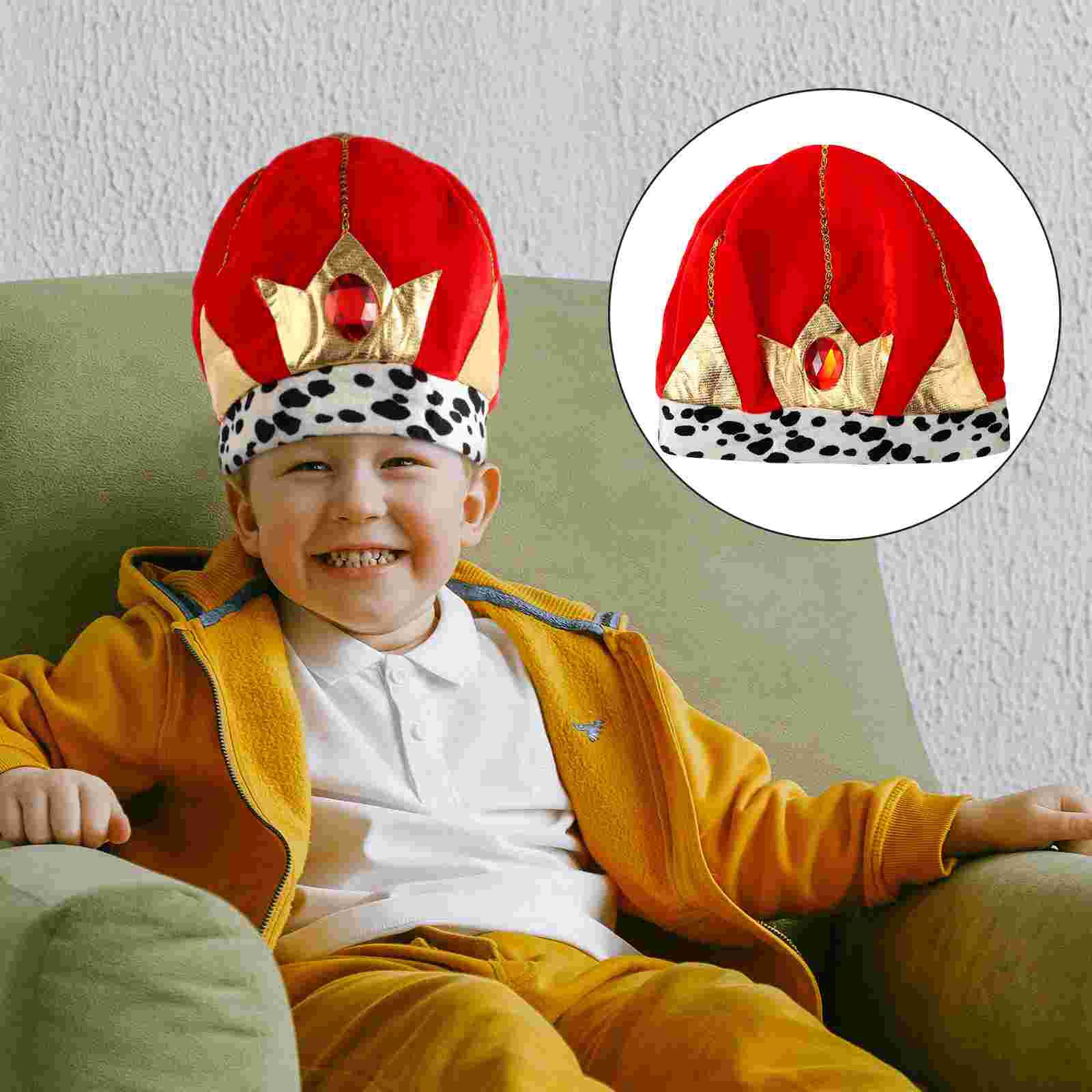 King Crown Decor Cloth Dress-up Cosplay Costume Hat Decorative King Crown Hat: Default Title