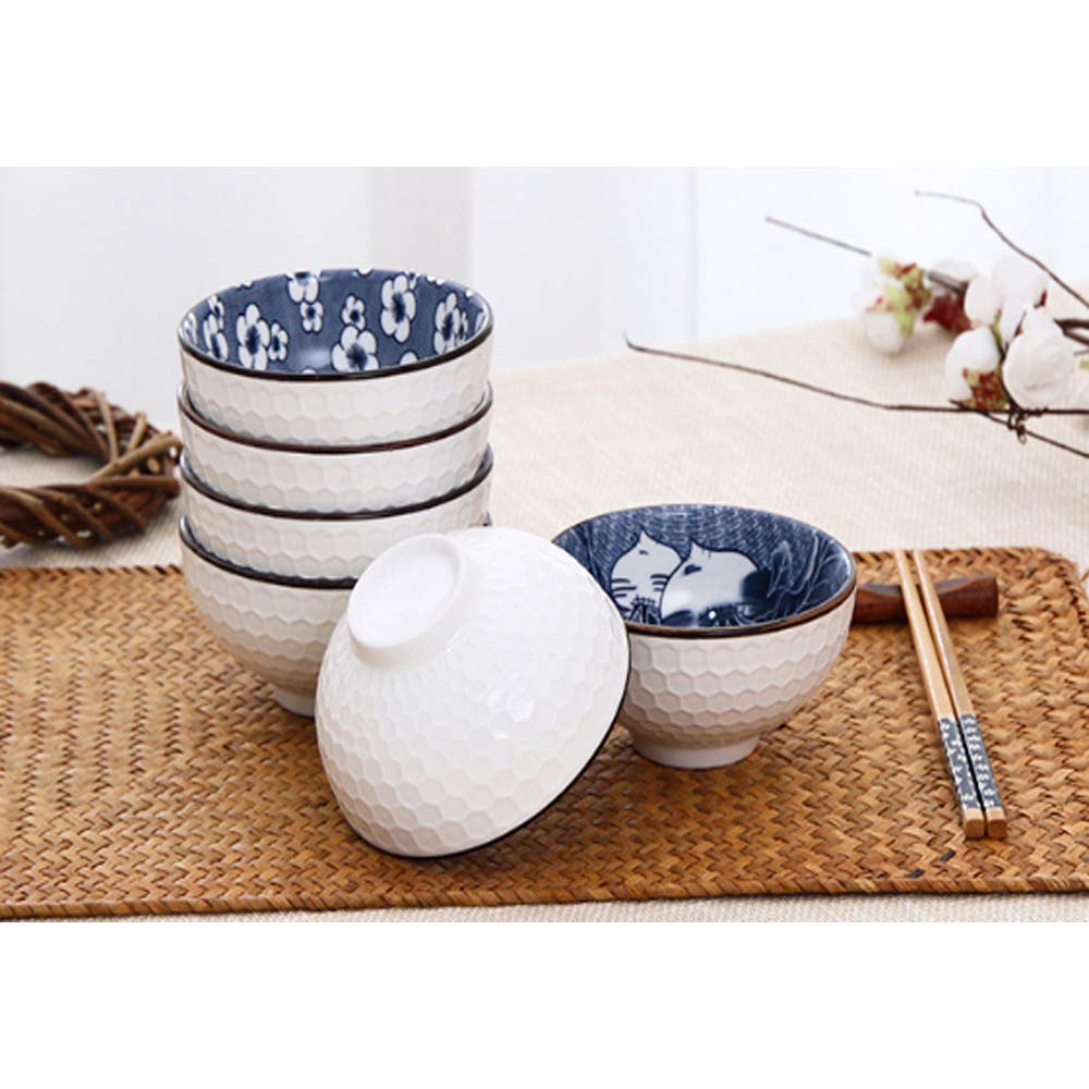 4pcs Ceramic chinese Style Plate Dish Shell Trumpet Shell Bowl Blue White Porcelain Dinnerware bowls ceramic bowl set