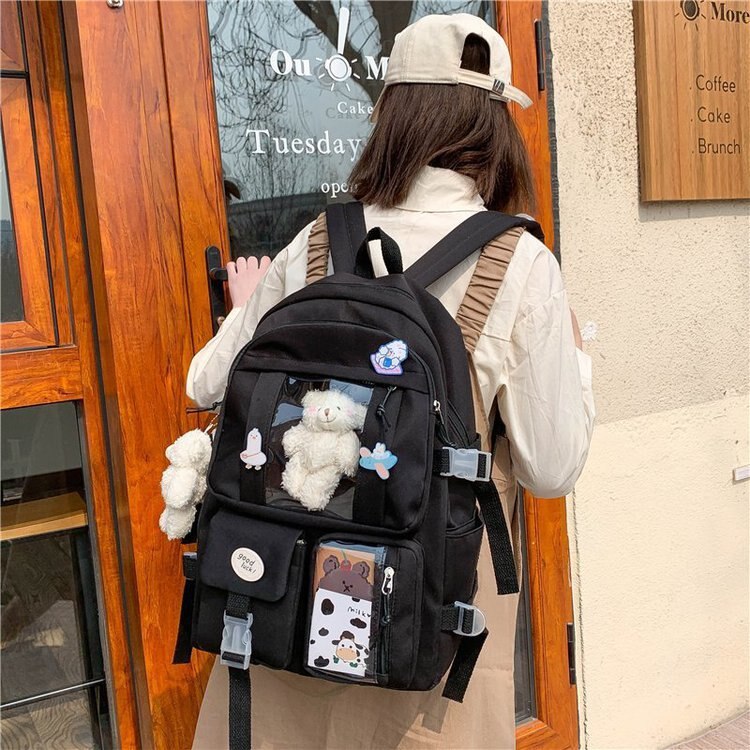Sac à dos japonais multi-poches pour filles, pour adolescentes,