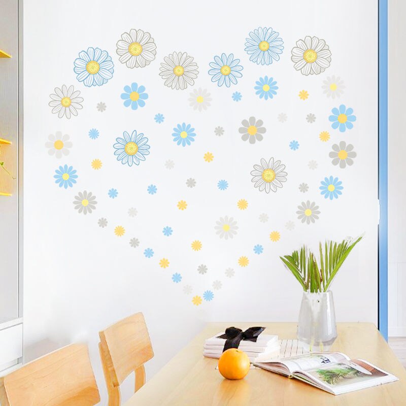 Decoración de pared con flores pequeñas para habitación de niños, arreglo de pared de dormitorio, bricolaje, de varias formas, 116 piezas