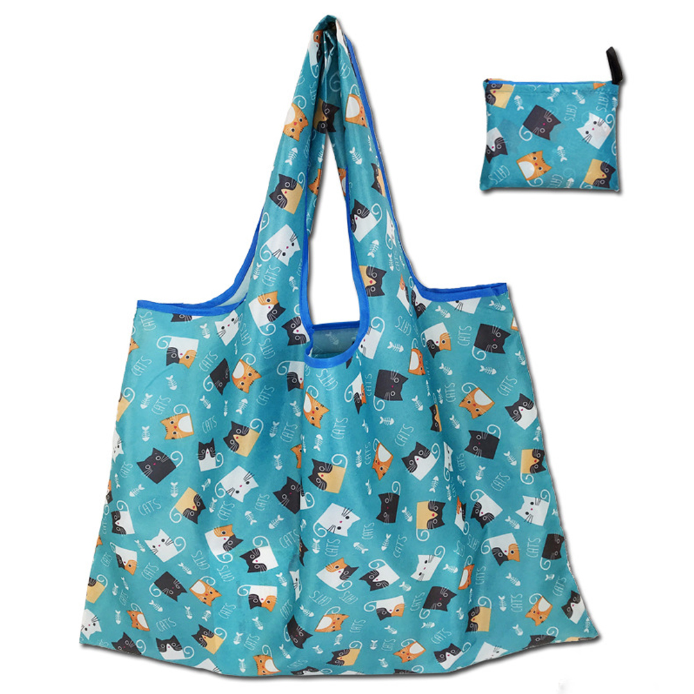 Foldable Shopping Bags Eco Reusable Storage Bags Cartoon Animal Floral Fruit Pattern Sundries Organizer Bags 56x46cm 1PC: 14