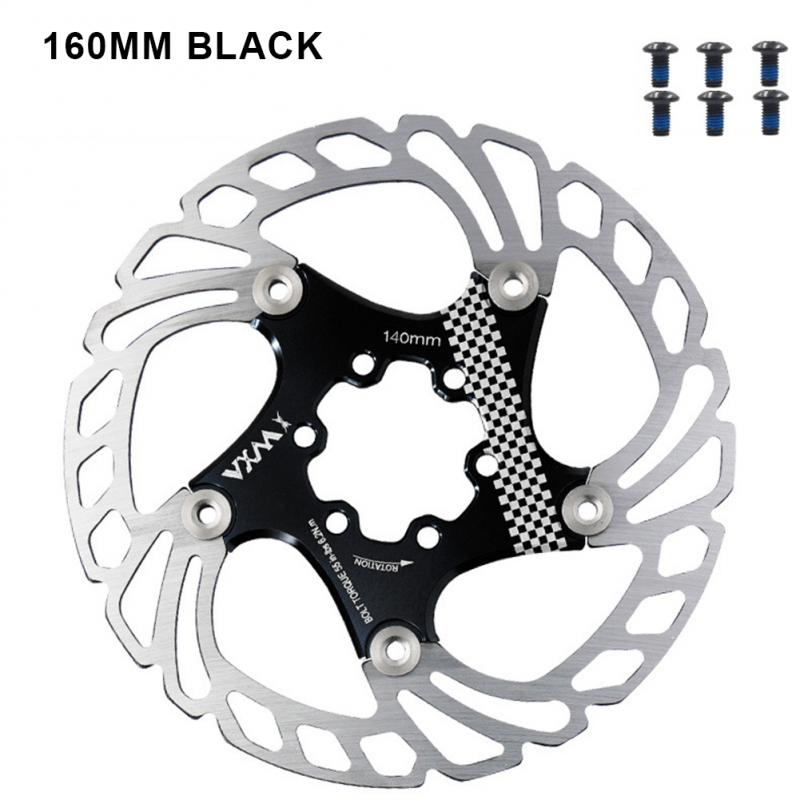 COMEA 1pc Bike Brake Rotor 140mm 160mm 180mm 203mm Bicycle Centerline Disc Brake Rotor Hydraulic Brakes Disc Rotors Mtb Part: black 160