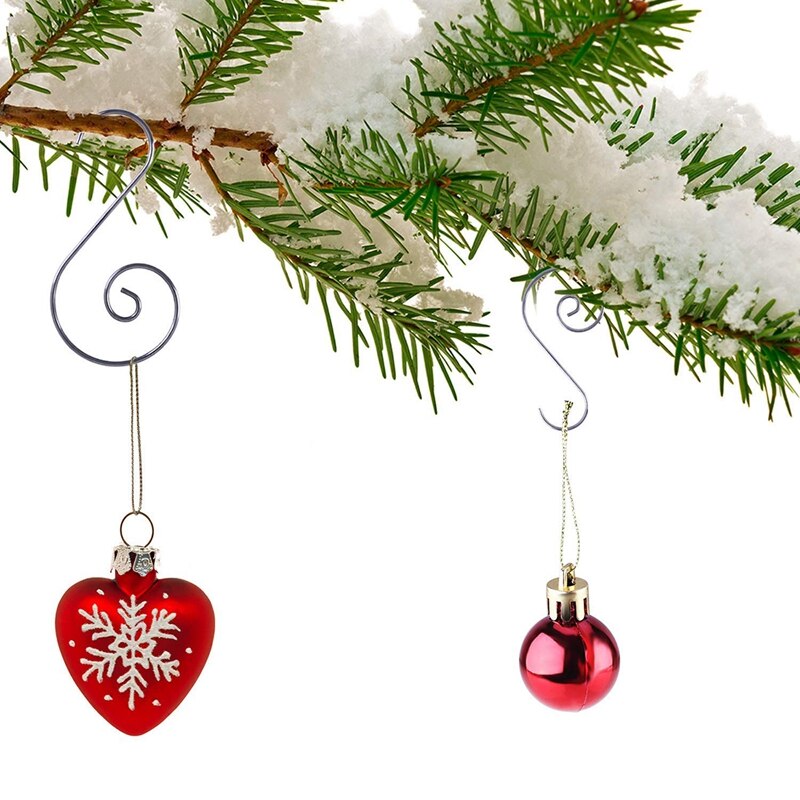 120 Stuks Kerst Ornament Haken S Vorm Hanger Haken Swirl Scroll Ornament Haak Voor Kerstboomversiering Hanger (Silve