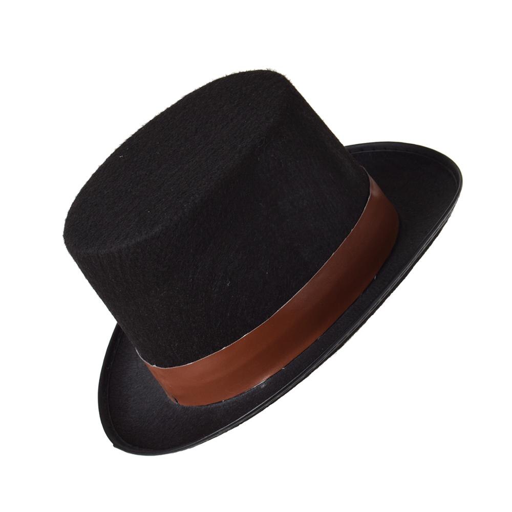 Halloween Top Hat Black Steampunk Gear Glasses Punk Style Fedora Headwear Gothic Lolita Cosplay Hat