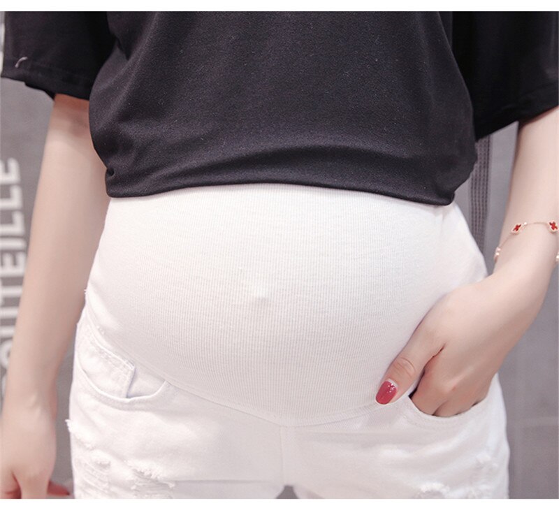 Forår sommer denim gravid jeans korte bukser afslappet gravide kvinder elastik talje korte bukser gravid shorts plus str.