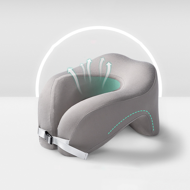 Almohada de viaje en forma de U, almohada de espuma viscoelástica pura para el cuello, para avión, oficina, siesta, almohadas cervicales, vuelo, cabeza para dormir, soporte para el cuello