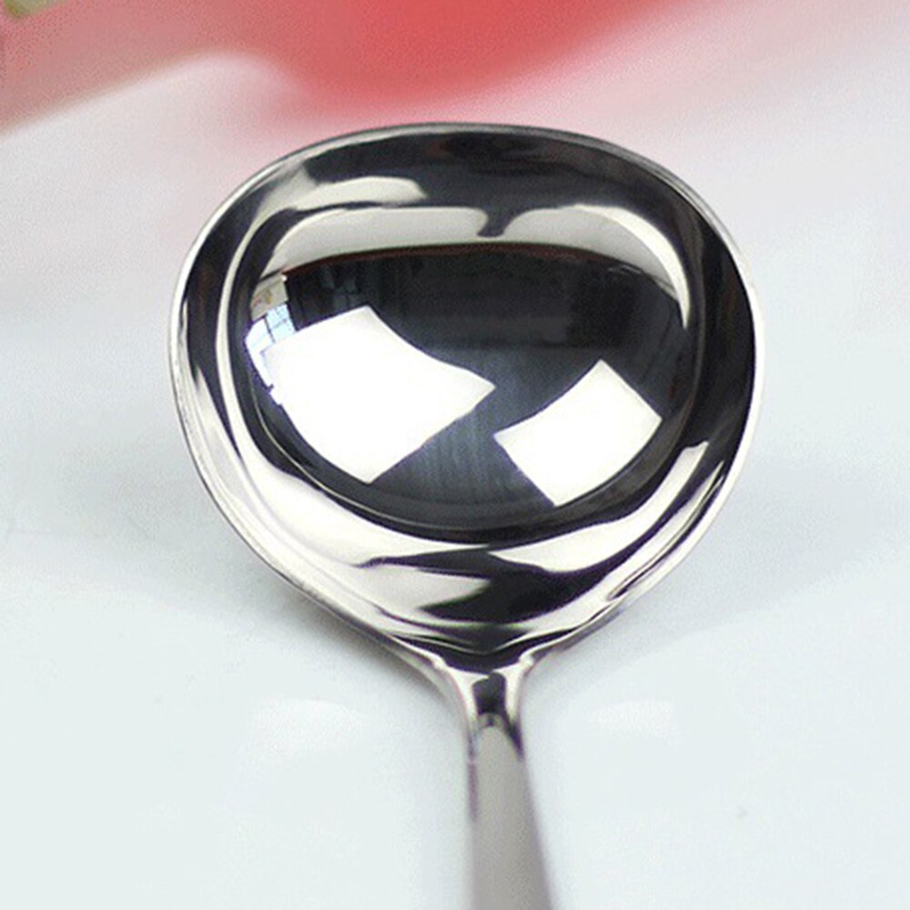 Long Handle Korean Rice Soup Spoon Stainless Steel Round Dinner Spoons Flatware Stainless steel spoon