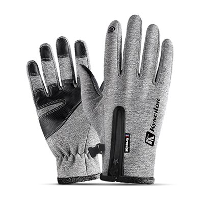 Heren winterhandschoenen herfst winter warm touchscreen winddicht volledige vinger fiets handschoen ski handschoenen: Gy / Ik