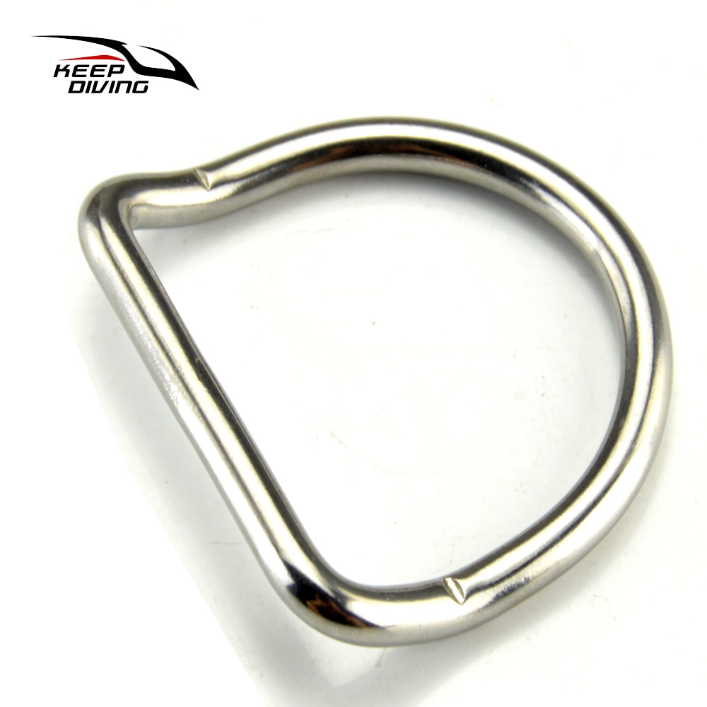 KEEP DIVING-anillo en D de acero inoxidable 316, Clip de cierre sin costuras en forma de D para cinturón de peso, hebilla BCD, accesorios de buceo, 3 uds.