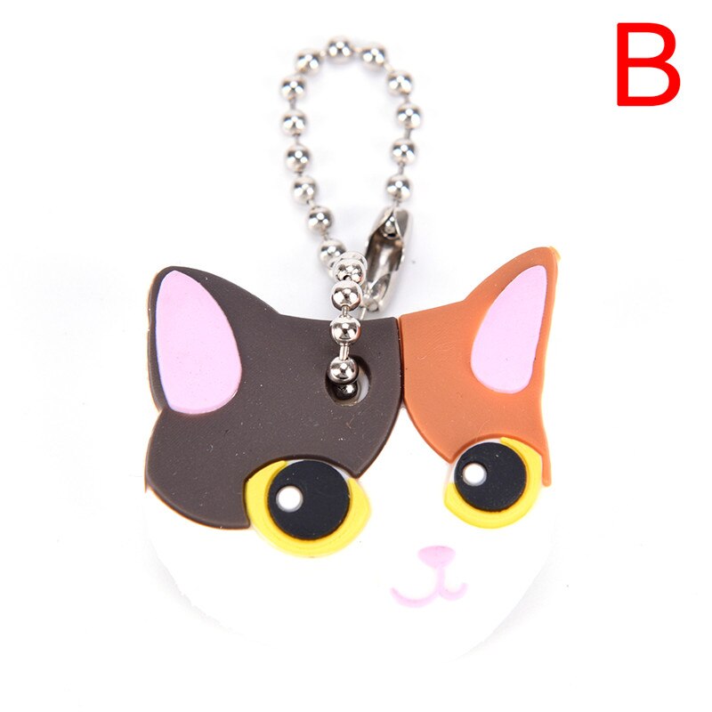 LLavero de silicona con tapa protectora, llavero de juguete con forma de Animal, gato, hámster, Pug, perro: B