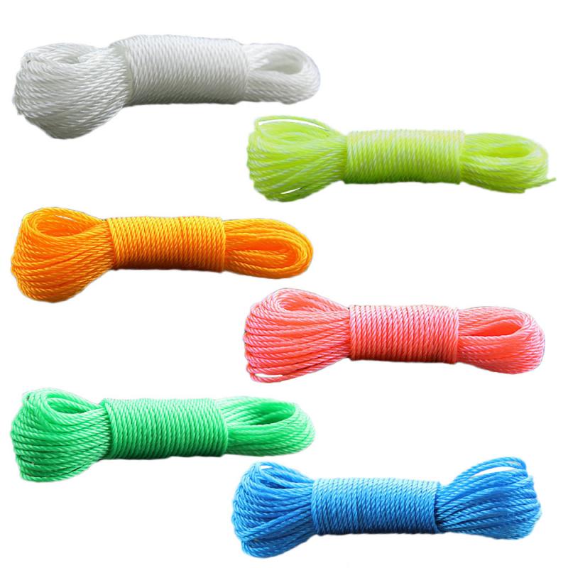 10m/20m Clotheslines Long Colored Nylon Rope Climbing Traction Tying Shade Net Rope Clothesline Garden Supplies