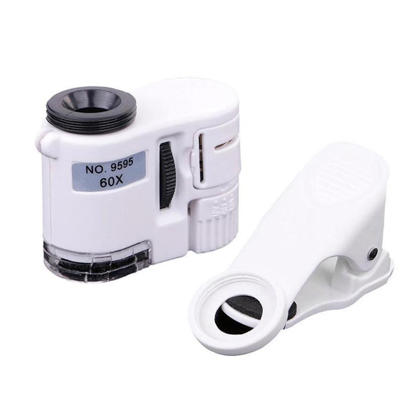 Met Mobiele Telefoon Foto Vergrootglas 60 Keer Clip Telefoon Universal Hd Mini 9595W Microscoop E3T4