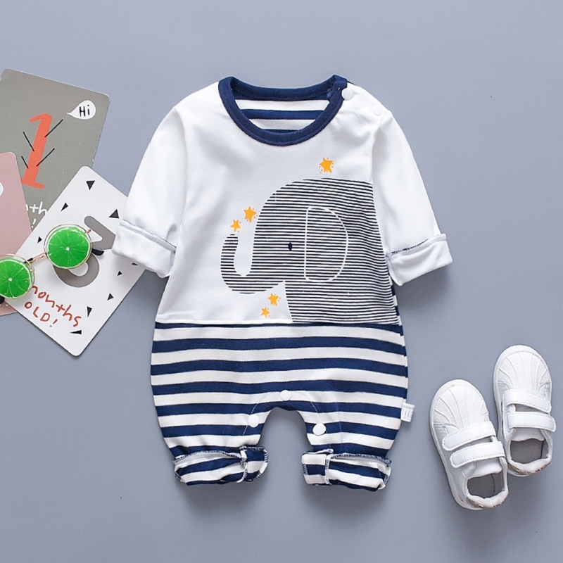 Herbst Baby Strampler für Junge Mädchen Kleidung Lässig Säuglingsspielanzug Karikatur drucken Langarm freundlicher Kleidung Gesamt Outfits
