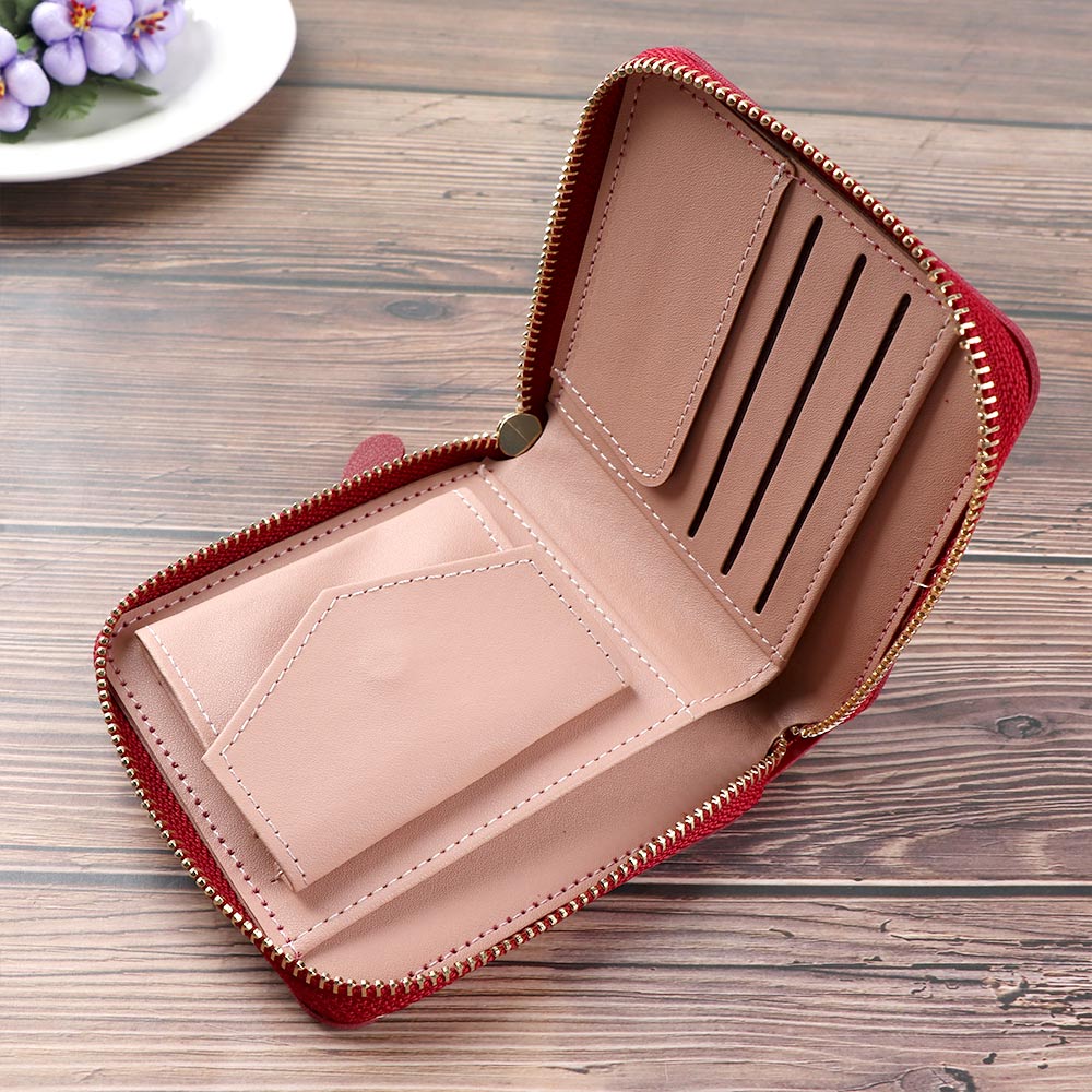 Korte kwastjes dames portemonnees schattige kleine portemonnee cartoon hond dier korte portemonnee met rits rond dames clutch kaarthouder