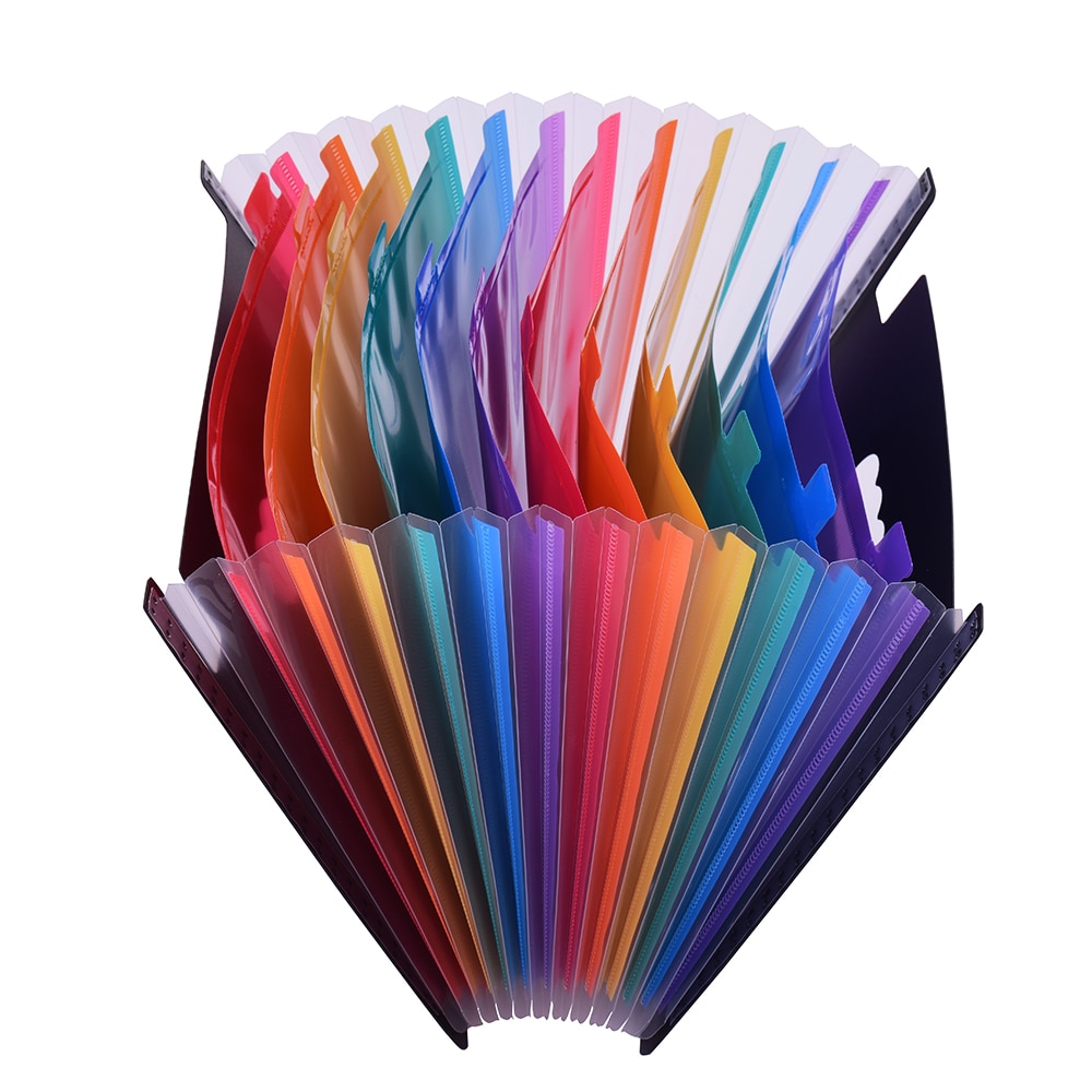 24/12 taschen Datei Ordner Organizer Ausbau Datei Ordner Regenbogen Farbe Akkordeon A4 Größe mit Datei Führer und Papier Stichworte