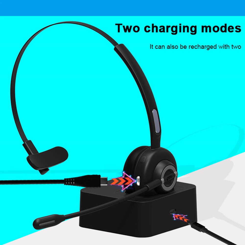 Bluetooth Headset with Mic - Noise Cancelling - Office, Aviation, Call Center, Trucker