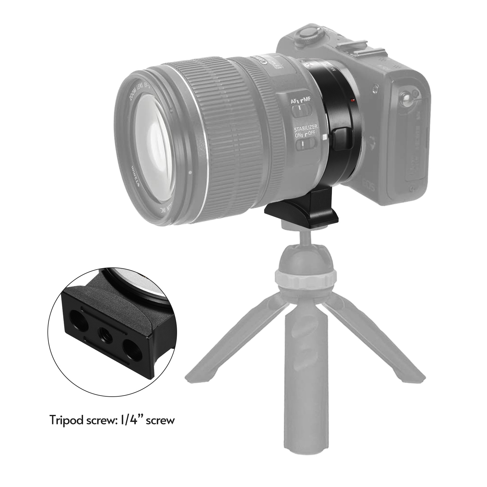 Andoer EF-EOS R Auto Focus Camera Lens Adapter Ring IS Image for Canon EF EF-S Lens to Canon EOS R RF Mount Full Frame Cameras