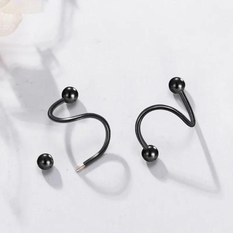 Rustfritt stål nesering piercing hestesko spike septum piercing leppe tragus helix piercing kroppspiercing ring hip hop "s"