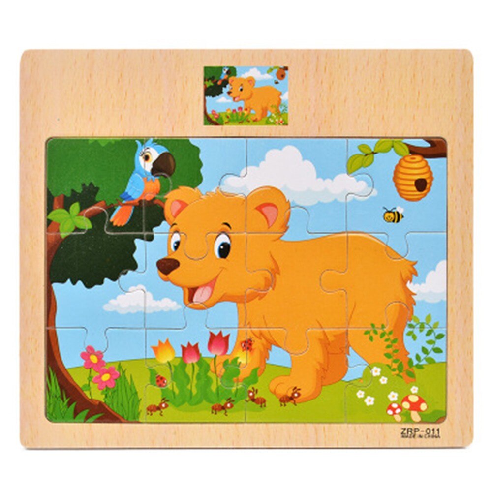 Wooden Toys Puzzle for Kids 3 years Animals/Vegetables/Fruits/Traffic Insects/Poultry Educational Kids Games Jigsaw