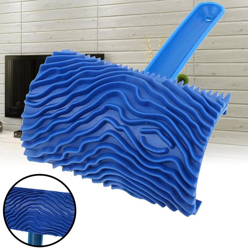 Grain Paint Roller Wall Graining Durable Diy Pattern Imitation Brush With Blue Tool Art Rubber Painting Decor Wood Handle N8C8