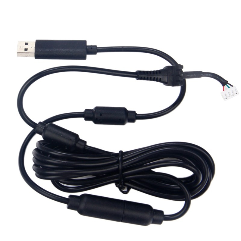 For Xbox 360 Wired Controller KK USB 4Pin For Line Cord Cable +Breakaway Adapter: Black