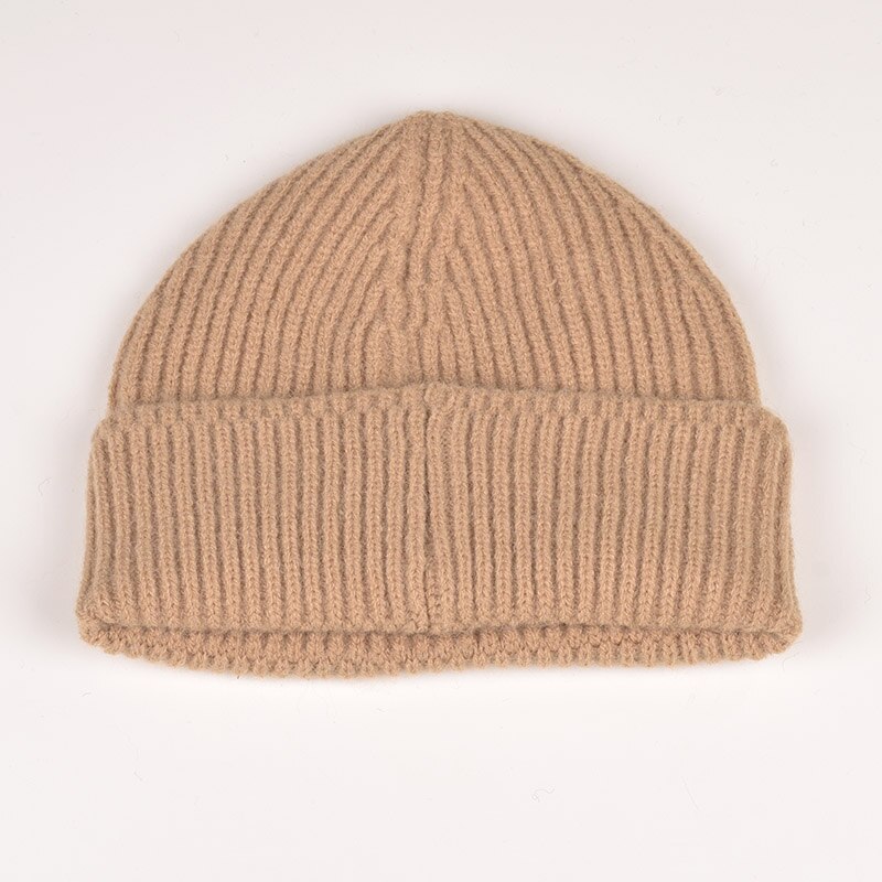 unsex Autumn winter solid color real wool beanies best matched cashmere man woman Warm skullies