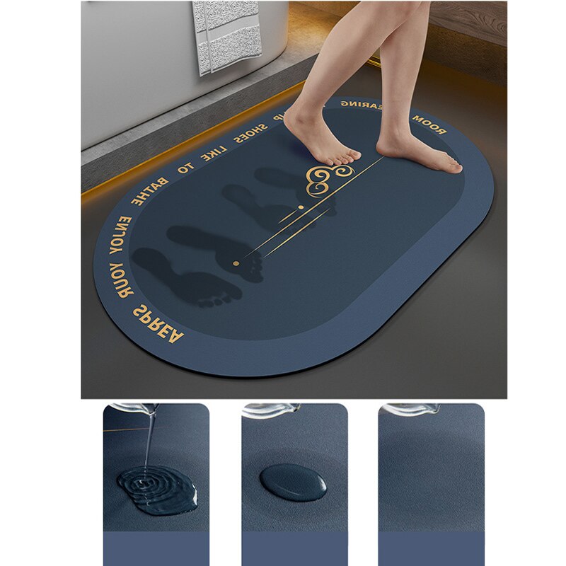 Tapis de bain Super absorbant, paillasson antidérapant en Diatomite douce à séchage rapide, tapis de salle de bain, décoration de la maison, paillasson d'entrée de cuisine