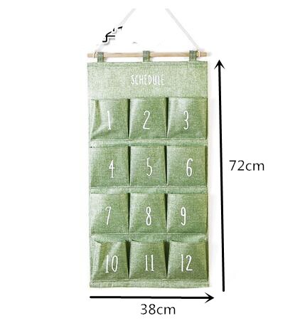 Multifunktionel 8 - 12 lommer hængende opbevaringstaske låge bag vægmonterede hjem diverse skab organizer tasker.: F