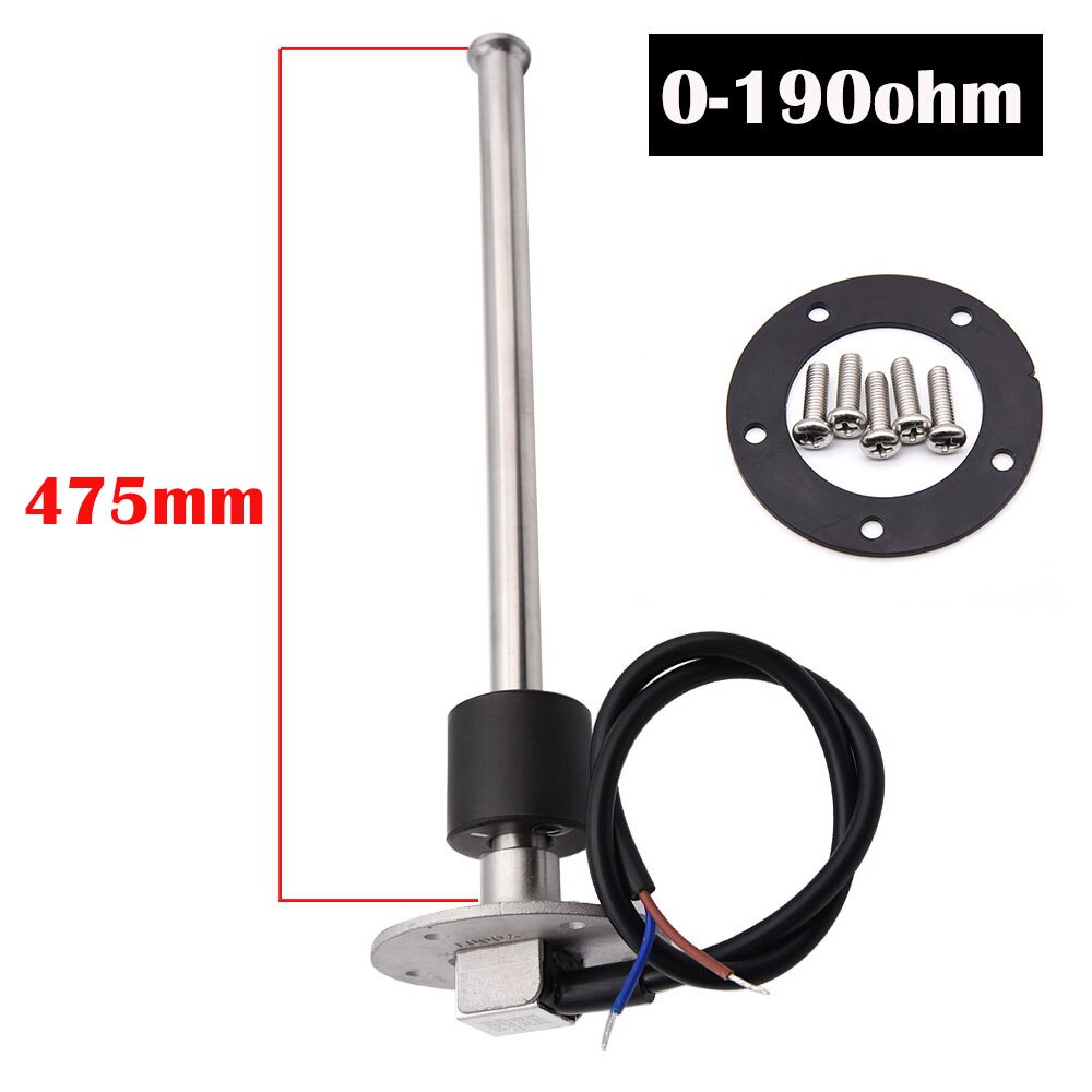 150-350mm Water Fuel Level Sensor Indicator 190ohm Fit 52mm Digital Water Gauge Tank Fuel Meter for Yacht Boat Car Motorcycle: 475mm-190ohm