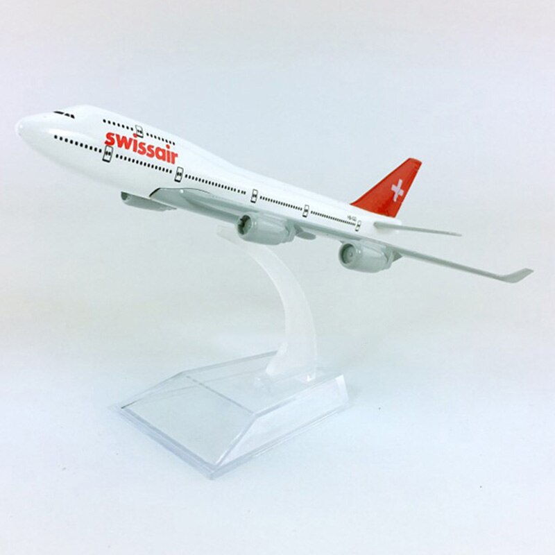 16CM 1:400 B747-400 model SWISS airlines SWISSAIR with base metal alloy aircraft plane collectible display model