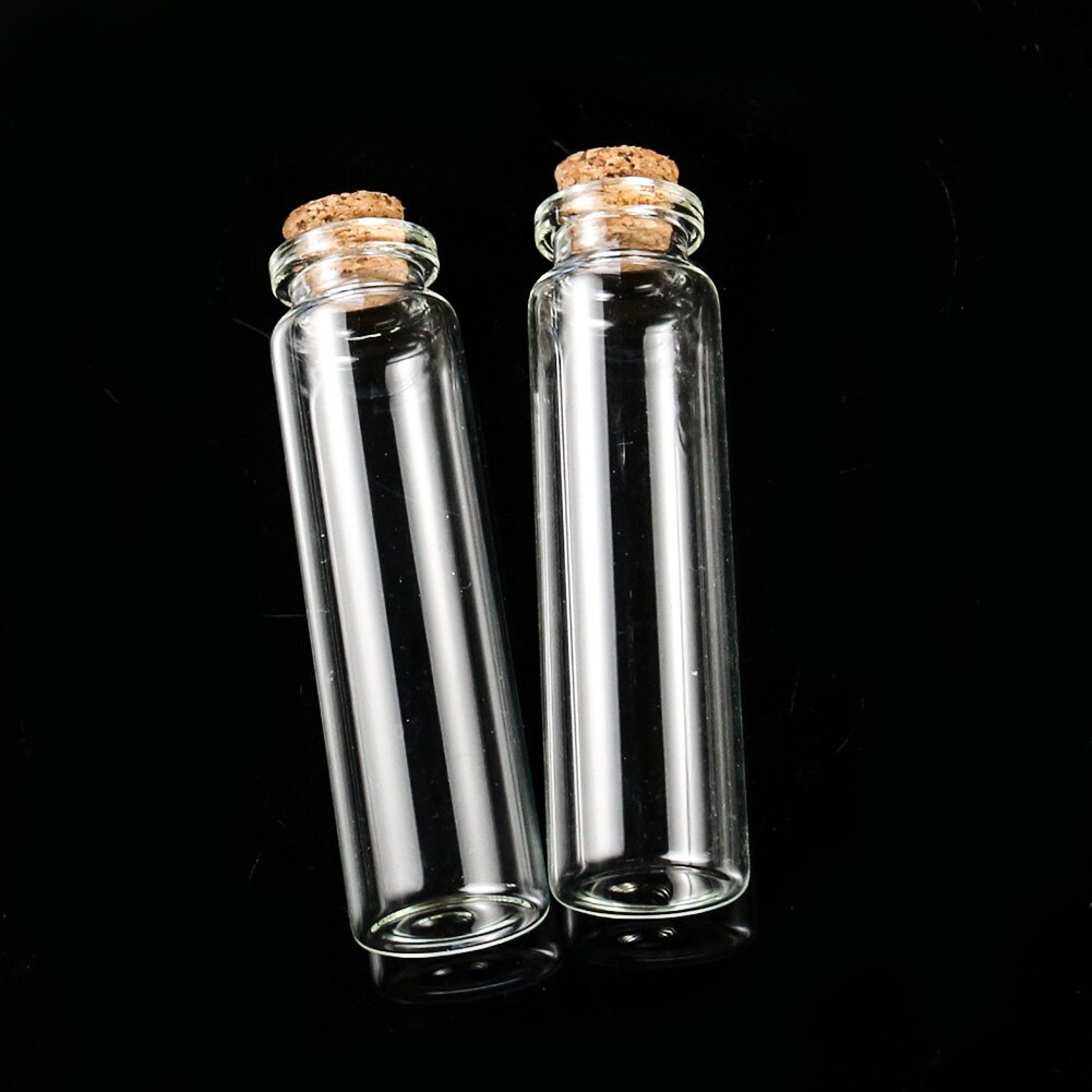 1 st 5/10/20ml önskande flaskglas meddelande flaskor burkar med lock drivande flaska korkpropp mini transparent glasflaska