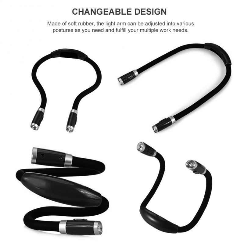 4-color LED Neck Hug Light Reading Book Lighting Hands-free Flashlight Egypt Hug Head Foldable Neck Lights Style