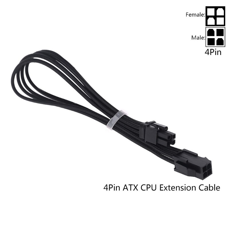 Mouw Extension Voeding Kabel 24-Pin Een Tx/Eps/8-Pin Pci-E Gpu/8pin cpu/6-Pin Pcie/4Pin Cpu Kabel Met Kammen 18 Awg: Black 4PIN