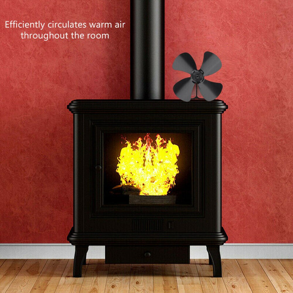 Aluminum Alloy Blades Leaf for Stove Fan Log Burning Fireplace Accessories