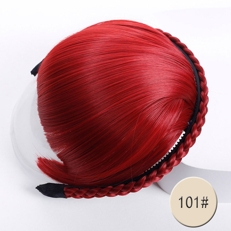 HOUYAN, pelo recortado con flequillo, 7 cintas trenzadas, diadema sintética resistente a altas temperaturas, accesorios para el cabello: P1B / 27