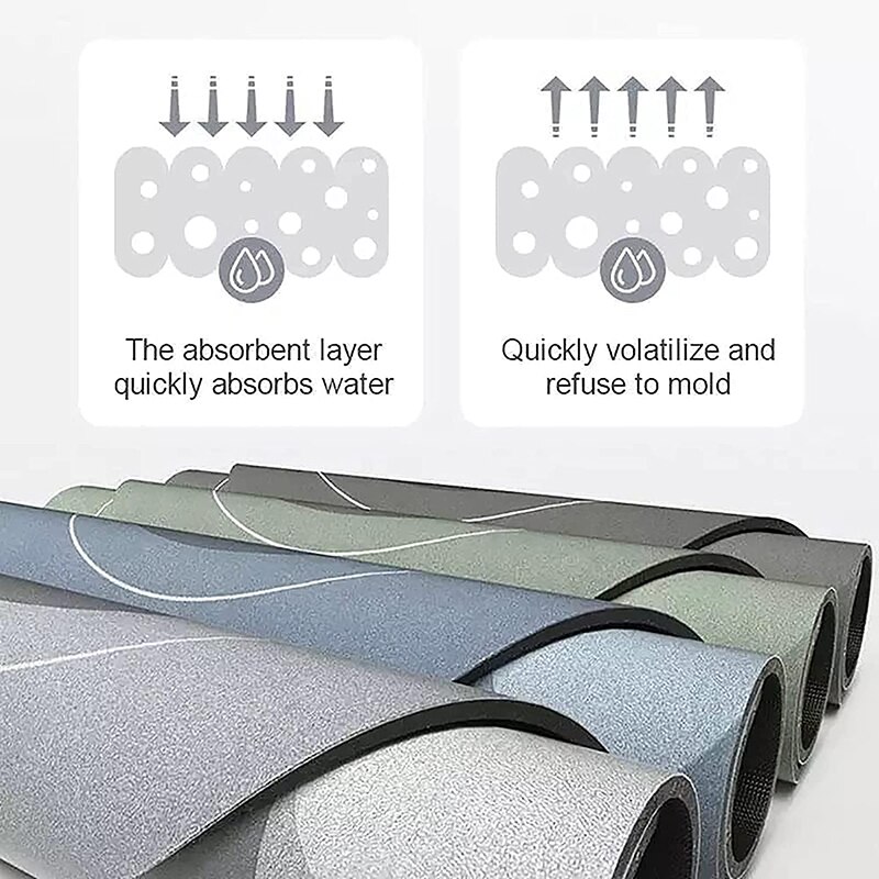 Diatom Cushion Instant Dry Bathroom Mat Quick Drying Carpet Strong Water Absorption Moisture-proof Toilet Floor Non-Slip Rug