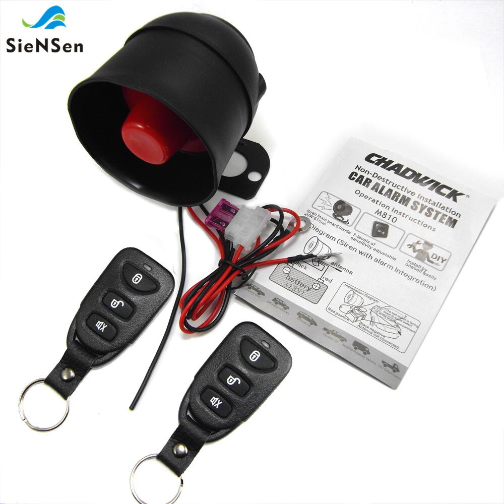 Siensen Universele 12V Auto Alarm Systeem Met Acc/Trillingen/Trunk/Deur Trigger Alarm Functies Eenvoudige Installatie m810: M810-8113