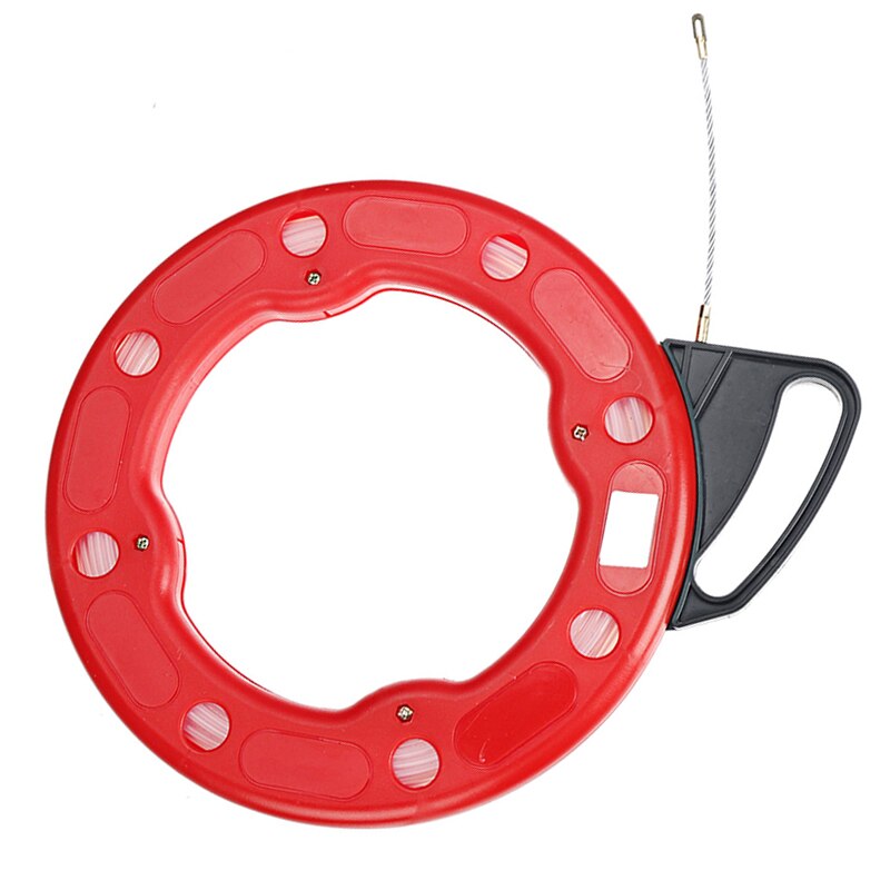 Carrete de cinta de pescar de fibra de vidrio, conducto de nailon de fibra de vidrio, rojo, 15-30M, 4mm, Cable de tracción, herramienta de pesca