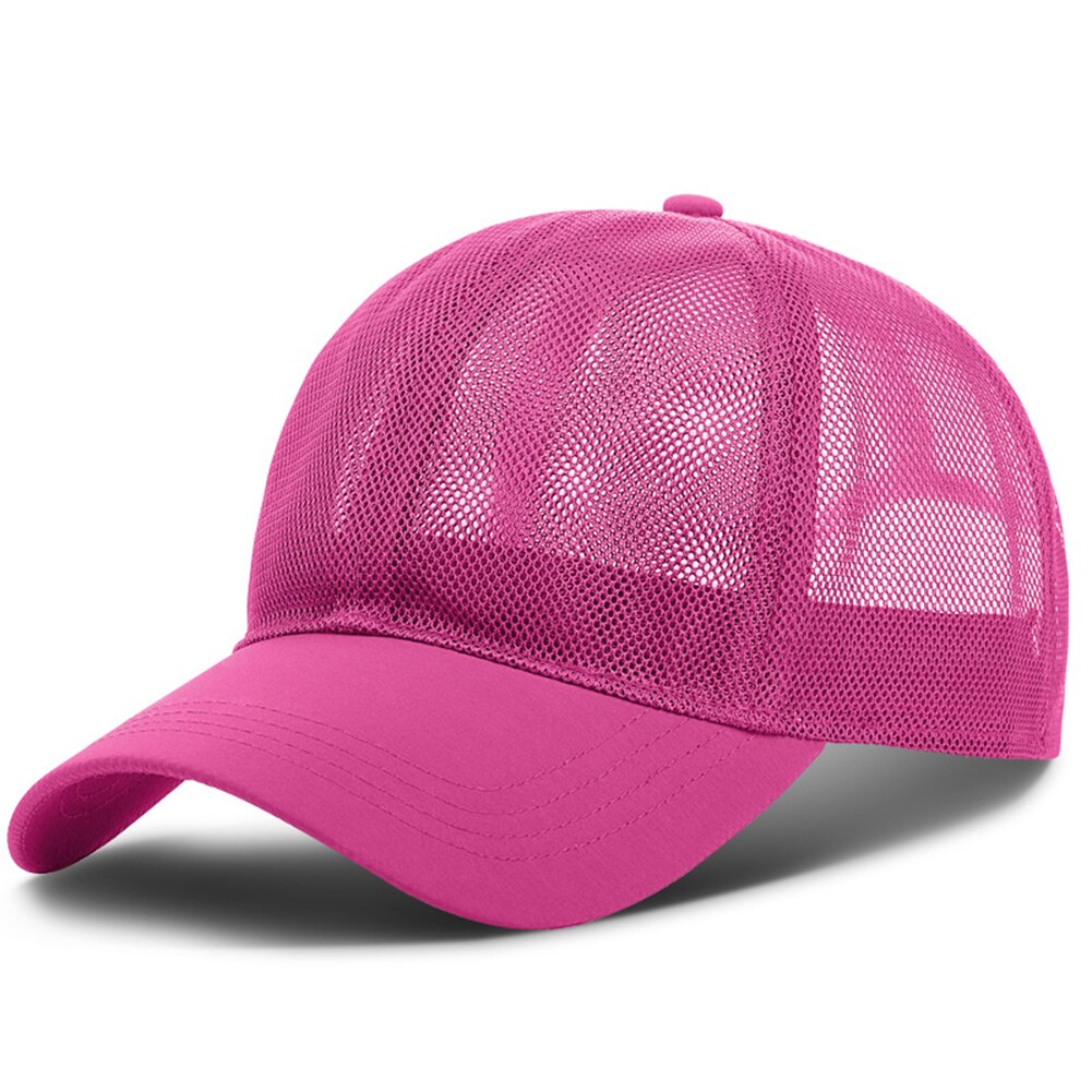 Unisex malla completa gorra de béisbol de secado rápido de protector solar transpirable gorra deportiva con visera hacia atrás H7JP: rose red