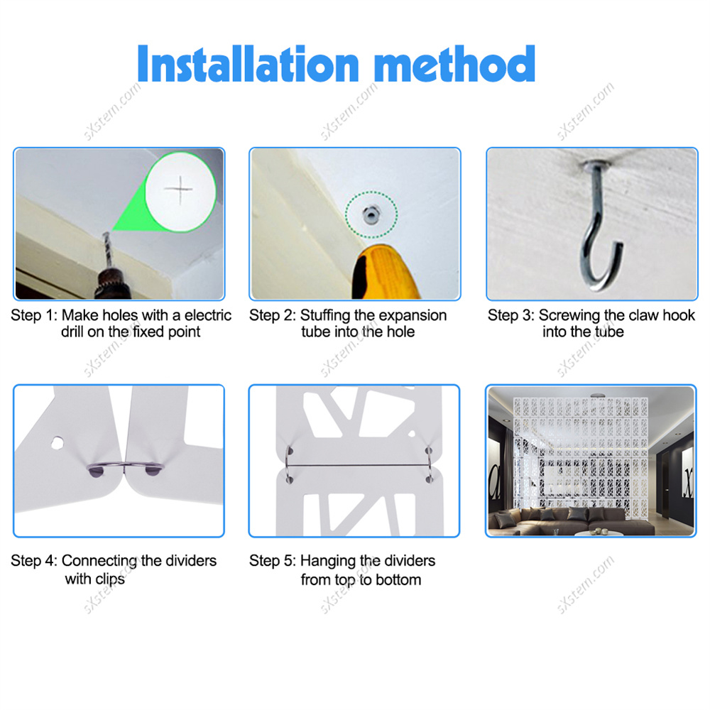 12pcs Hanging Screen Partition Divider Panel Room Curtain Home White Minimalist Bedroom Living Room Wall Panels