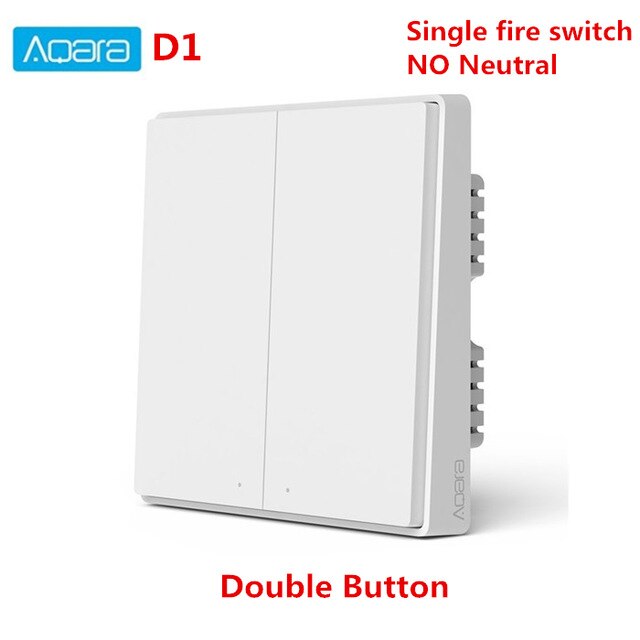 original Aqara Mijia Smart home Light Control D1 Single Fire wire ZigBee Wireless Key Wall Switch Via Smartphone APP: Live Line Key 2