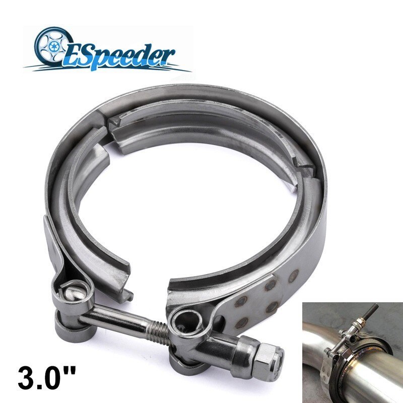 ESPEEDER 3.0inch Exhaust Clamp V-Band Clamp Kit Exhaust Band Clamp For Turbo Exhaust Downpipe Catback Muffler Pipe