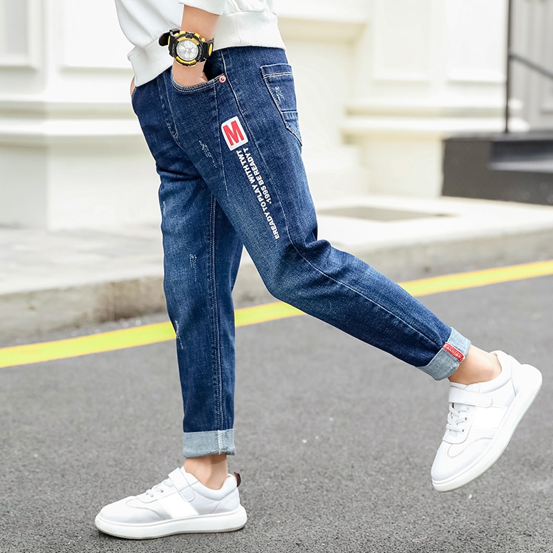 DIIMUU Spring Autumn Kids Boys Clothes Jeans Bottoms Children Boy Denim Long Pants Clothing Slim fit Trousers