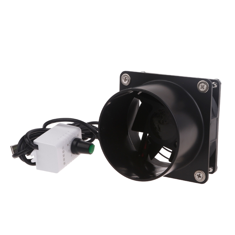 USB Adjustable Speed Air Ventilation Blower Inline Booster Window Exhauster Toilet Kitchen Exhaust Fan Power Tools: Blue