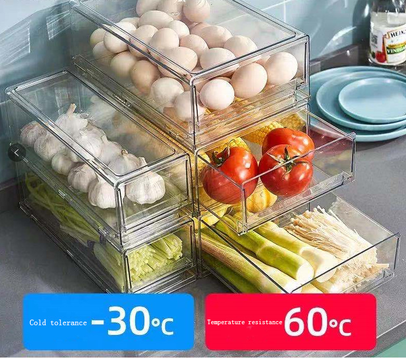 Kitchen Refrigerator Transparent Organizer Compartment Refrigerator Drawer Organizer Large Fruit Storage Bin Kitchen Items